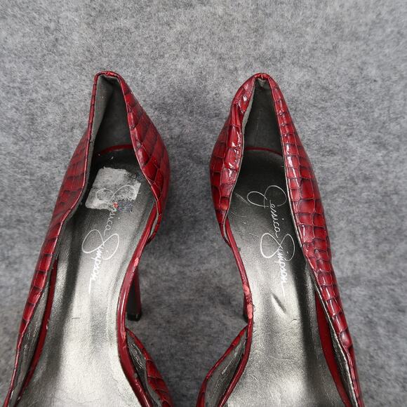 Jessica Simpson Shoes Womens 8 Pumps Stiletto Heel Peep Toe D'Orsay Red Platform - Picture 3 of 14